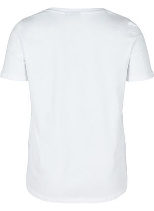 Lyhythihainen puuvillainen t-paita painatuksella, Bright White CALM, Packshot image number 1