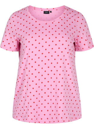 Pilkullinen t-paita puuvillasta, Prism Pink W. Dot, Packshot image number 0