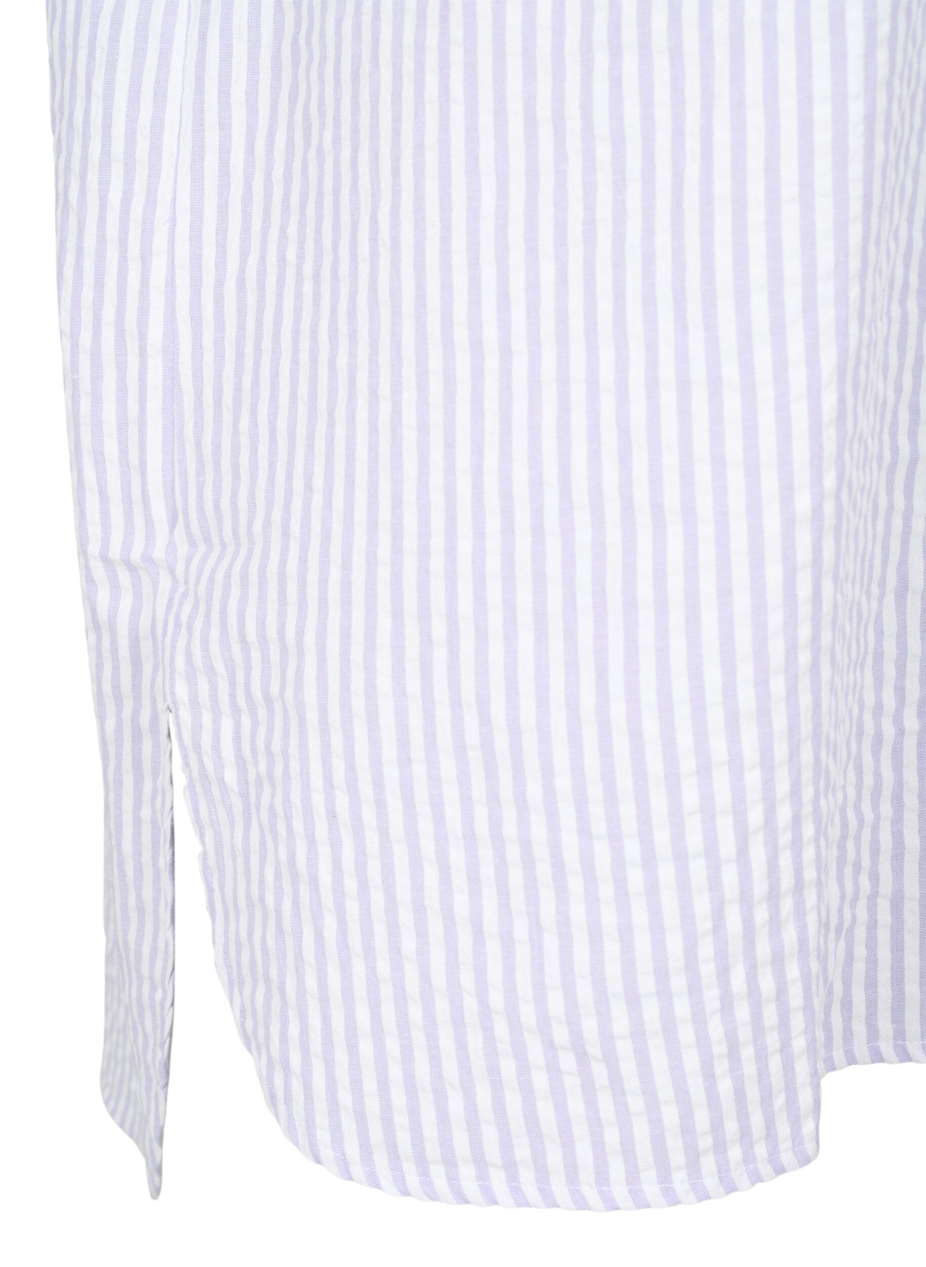 Zizzi Raidallinen paita, jossa on rintataskut, White/LavenderStripe, Packshot image number 2