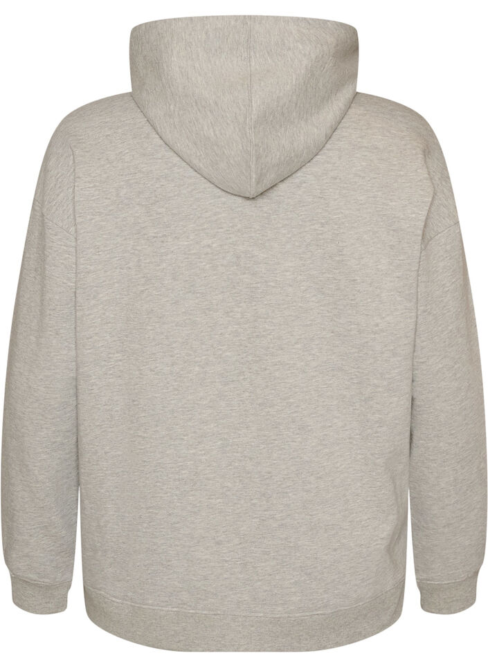 Huppari brodeeratulla kuviolla, Harmaa, Packshot image number 1