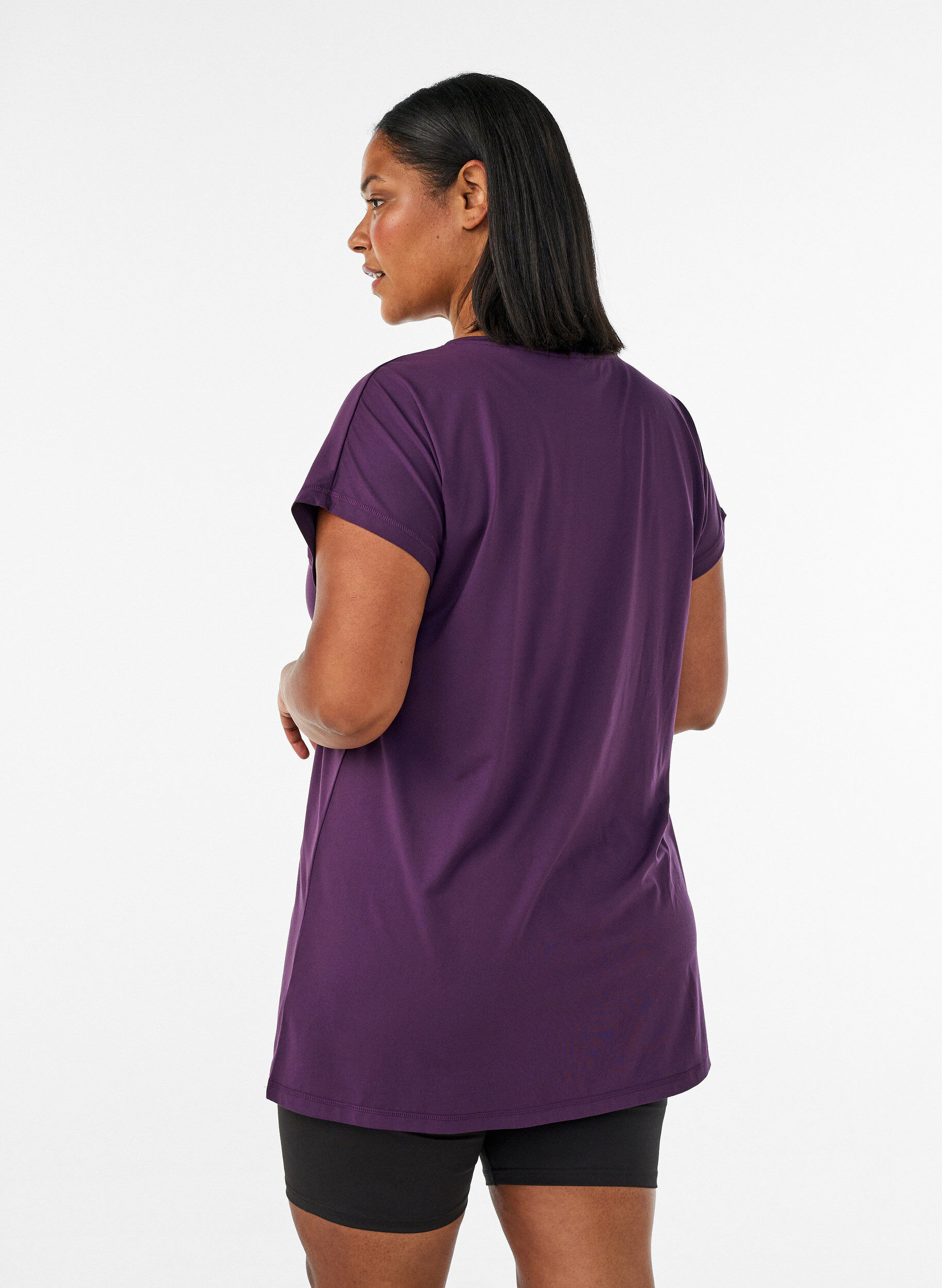 ZizziPitk&auml; treeni-T-paita, Violetti, Model image number 2