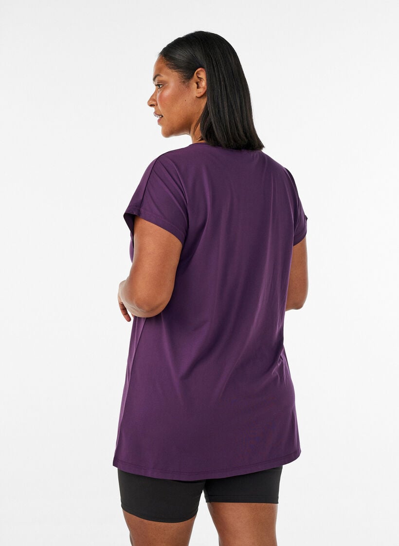 Pitk&auml; treeni-T-paita, Violetti, Model image number 2