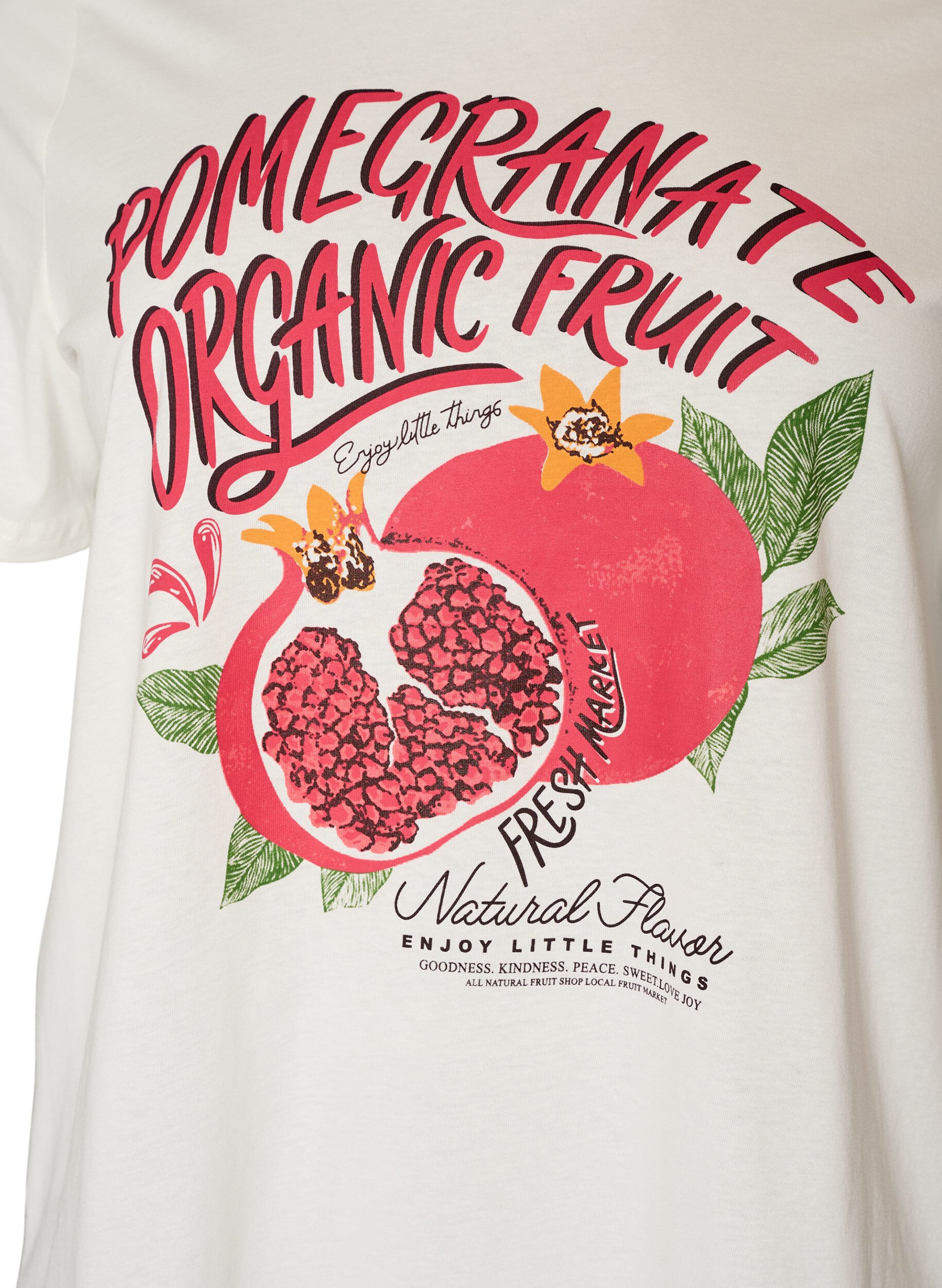 ZizziPuuvillainen T-paita printill&auml;, Valkoinen, Packshot image number 2