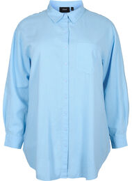Pitkä paita lin-viskoosisekoitteesta, Chambray Blue