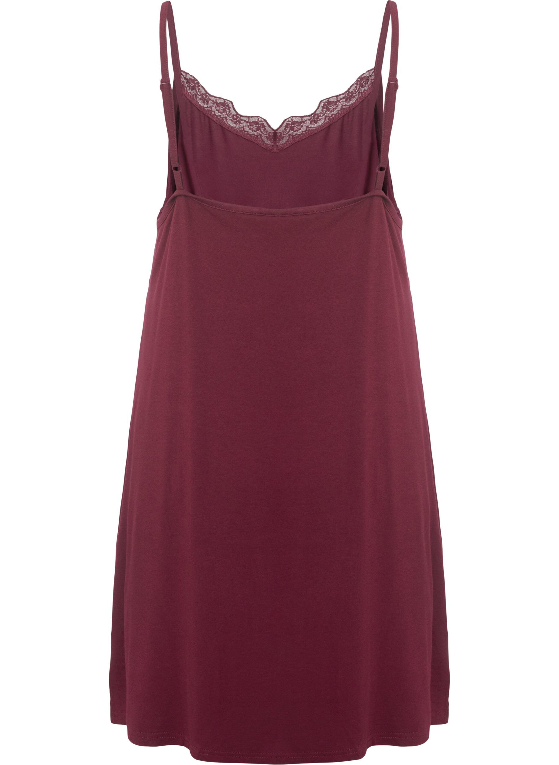 Zizzi Viskoosinen y&ouml;mekko pitsireunuksella , Punainen, Packshot image number 1