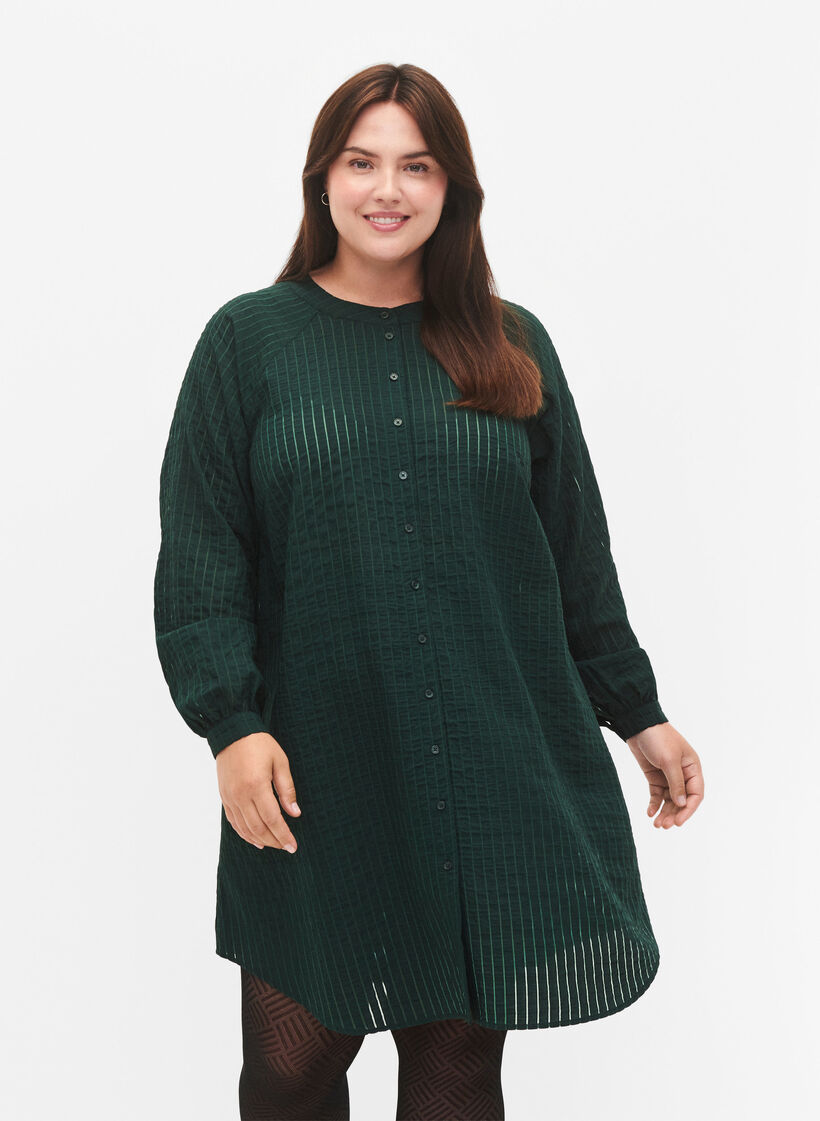 Pitkä viskoosipaita raitakuosilla, Scarab, Model image number 0