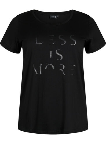 T-paita printillä treeniin , Black w.Less Is More, Packshot image number 0