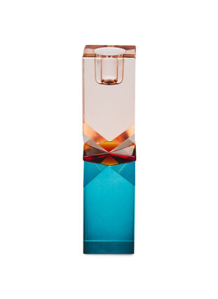 Kynttilänjalka kristallista, Peach/Amber/Blue, Packshot image number 0
