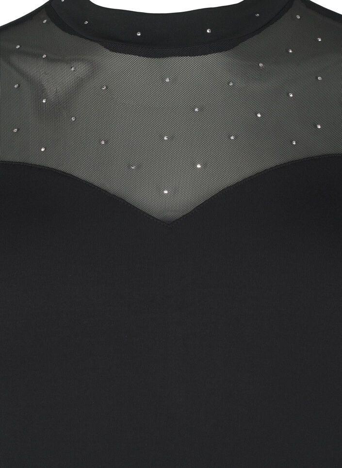 Bodystocking niiteillä ja pitkillä meshj -hihoilla, Black, Packshot image number 2