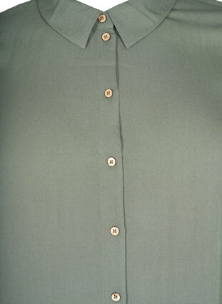 Pitkä yksivärinen paita viskoosista, Thyme, Packshot image number 2