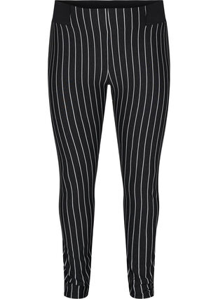Raidaliset legginssit joustavalla vyötäröllä, Dark Grey Stripe, Packshot image number 0