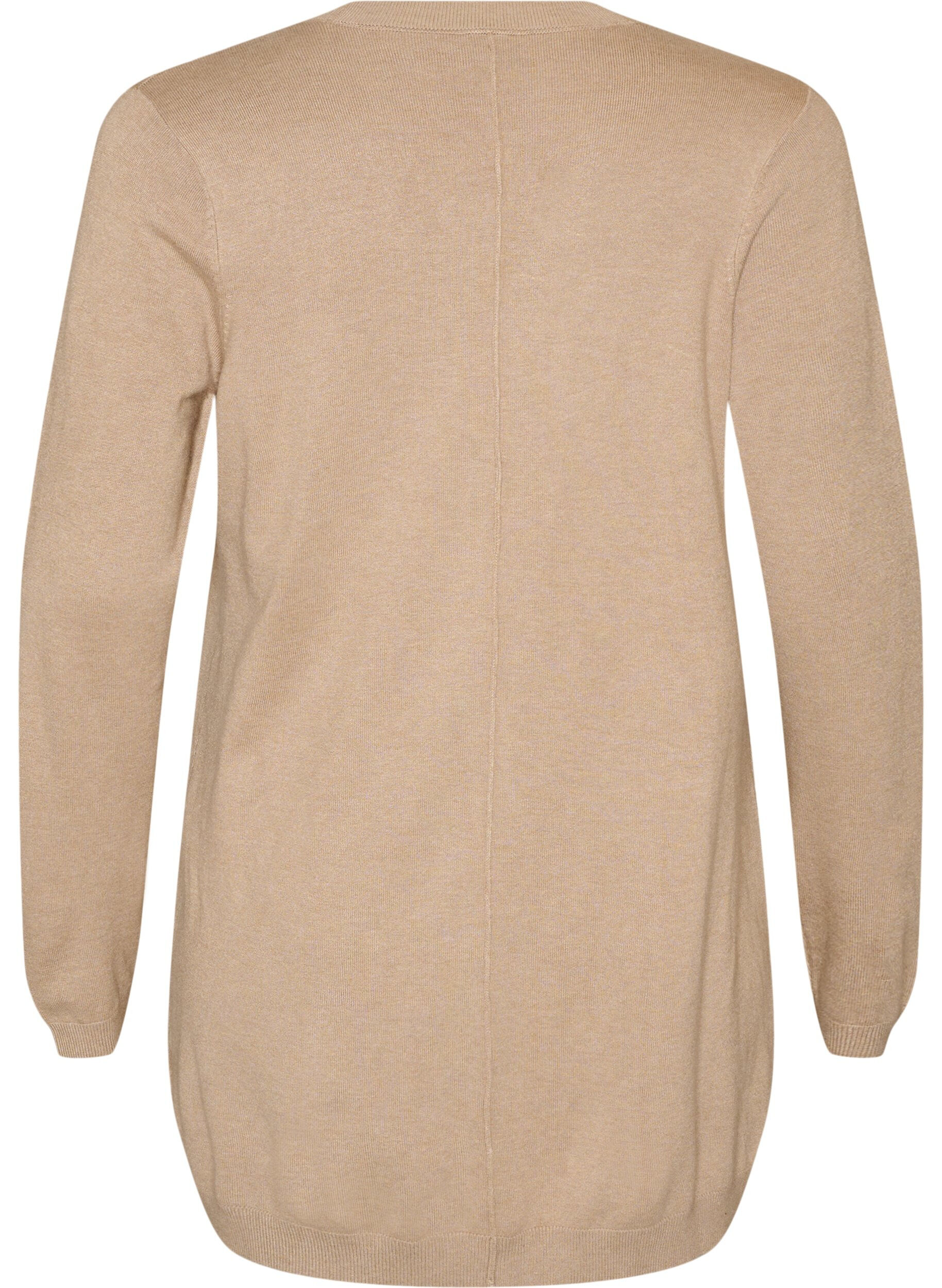 ZizziPitk&auml; neuletakki viskoosisekoitteesta, Beige, Packshot image number 1
