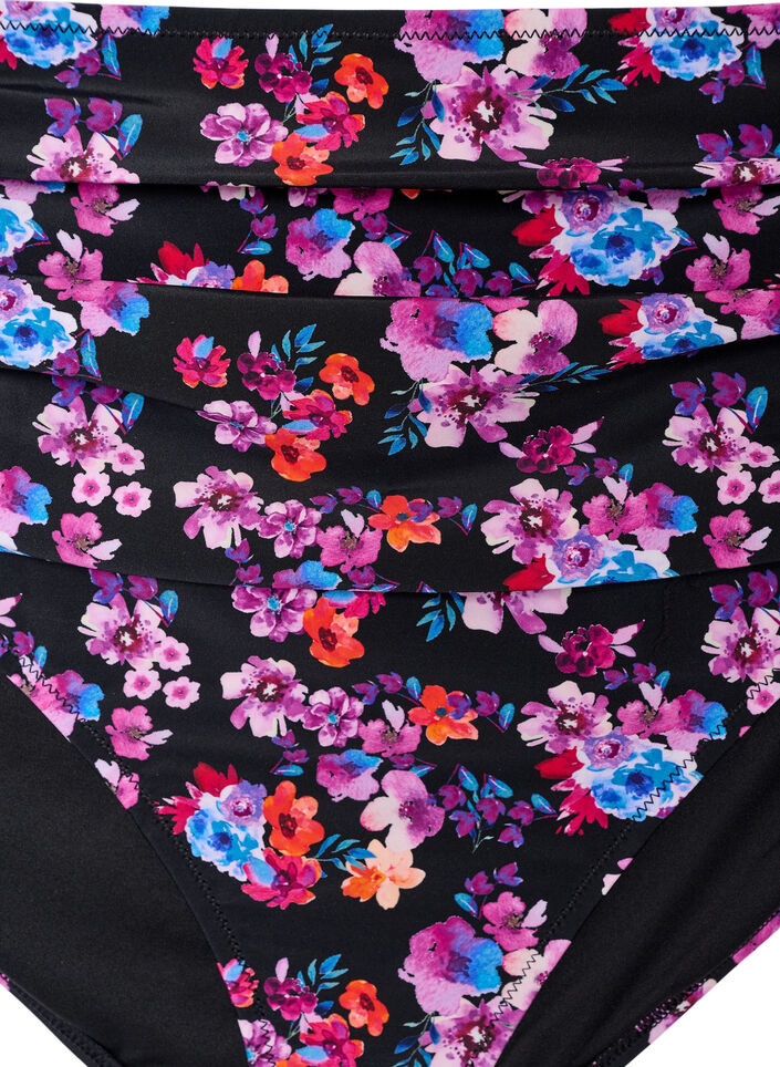 Korkeavy&ouml;t&auml;r&ouml;iset bikinihousut kuosilla, Violetti, Packshot image number 2