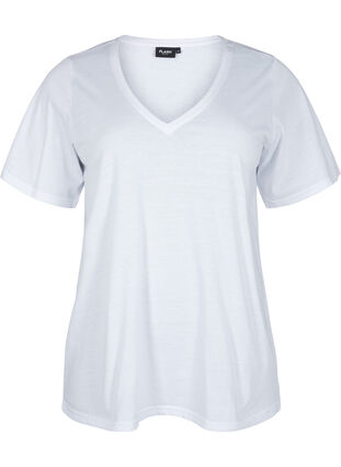 FLASH - 2 kpl t-paitoja v--pääntiellä, White/Black, Packshot image number 2