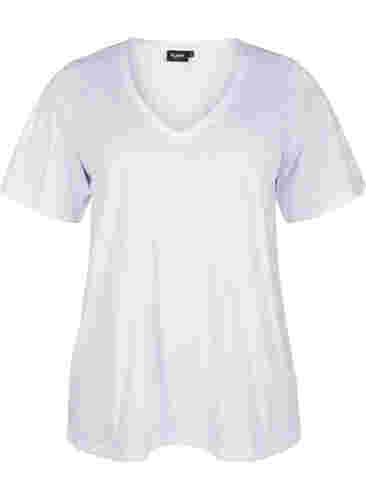 FLASH - 2 kpl t-paitoja v--pääntiellä, White/Black, Packshot image number 2