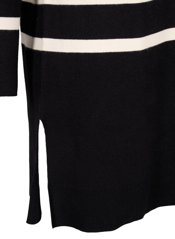 Neulemekko, jossa on pyöreä pääntie ja halkio., Musta, Packshot image number 3