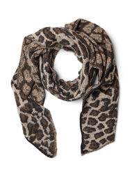 Pehmeä huivi kuviolla ja lämpimillä väreillä, Ruskea