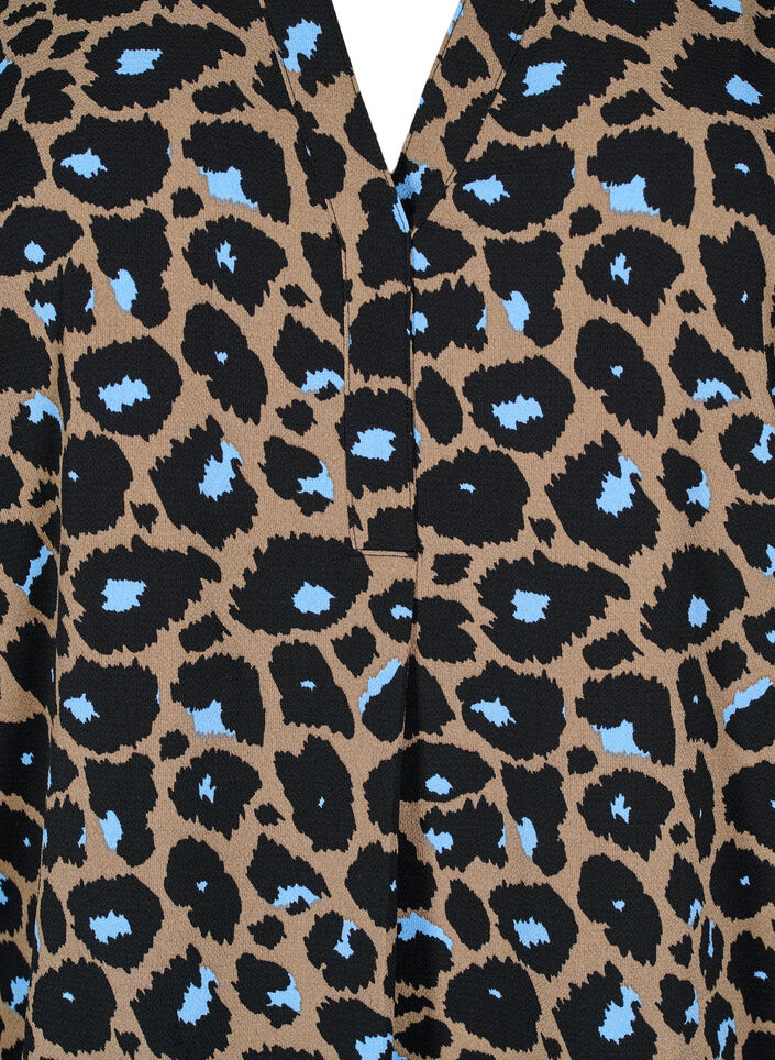 V-pääntiellä varustettu lyhythihainen pusero, Ruskea, Packshot image number 2