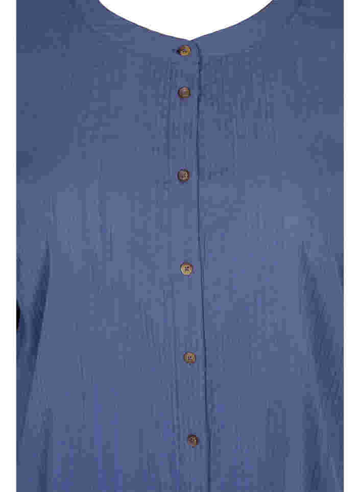 Puuvillainen paitamekko 3/4-hihoilla, Nightshadow Blue, Packshot image number 2