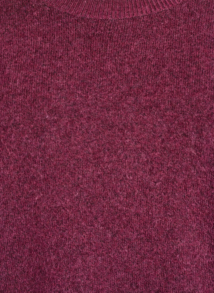 V&auml;lj&auml; neulepusero, jossa n&auml;kyv&auml;t saumat, Tumma Bordeaux, Packshot image number 2