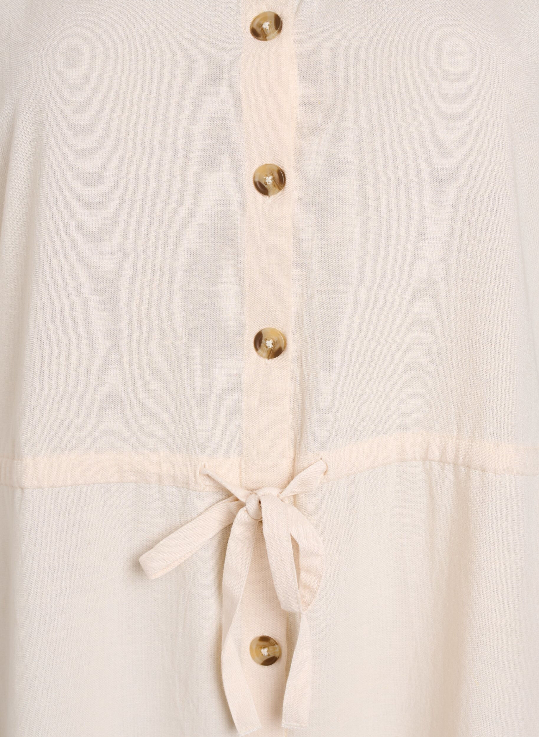 Zizzi Maximekko napeilla ja solmittavalla vy&ouml;ll&auml;, Vanilja, Packshot image number 2