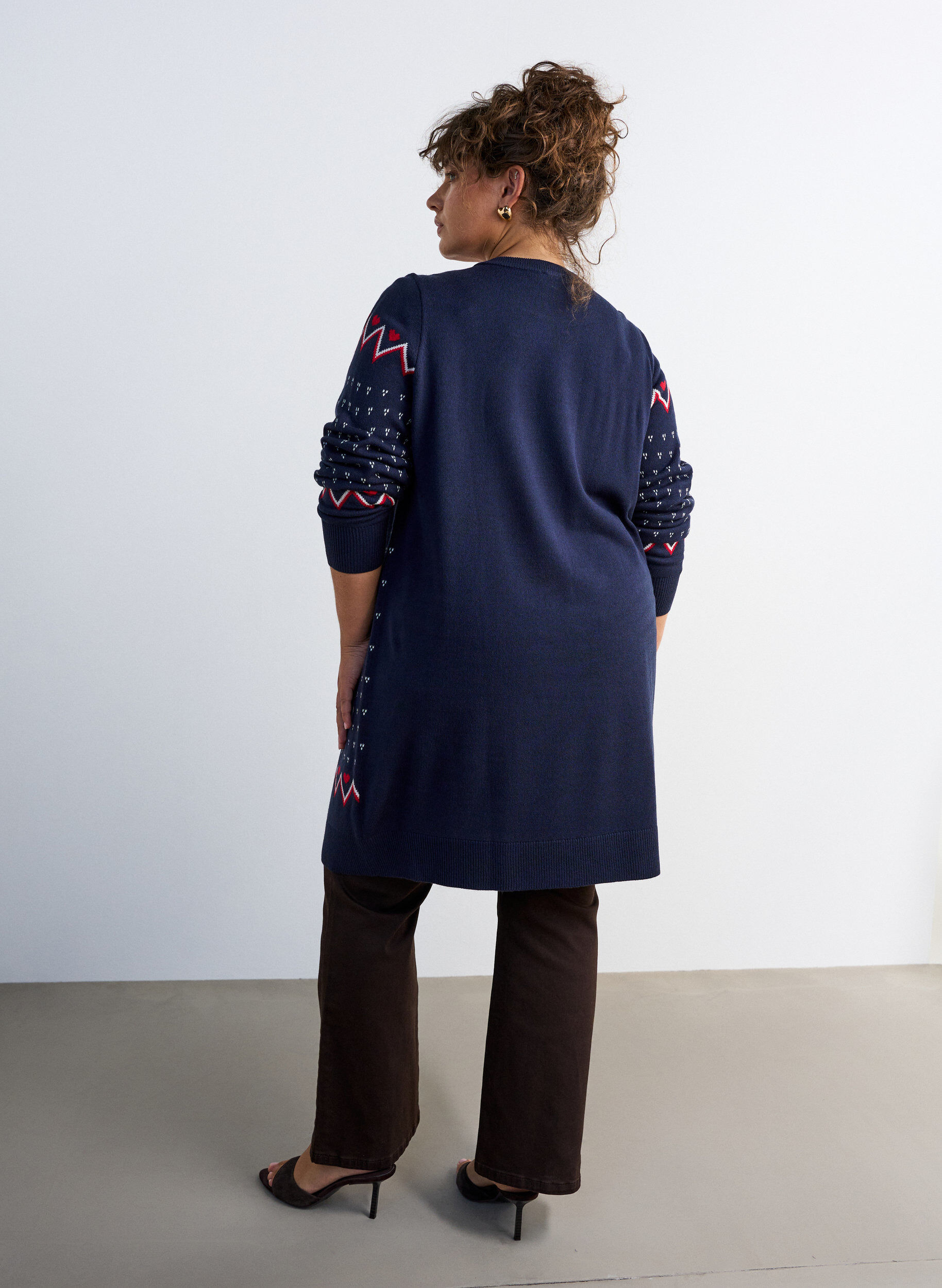 ZizziLyhyt neulemekko joulukuviolla, Sininen, Model image number 2