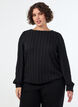 Jerseypusero struktuurilla ja pallomaisella siluetilla, Musta, Model image number 0