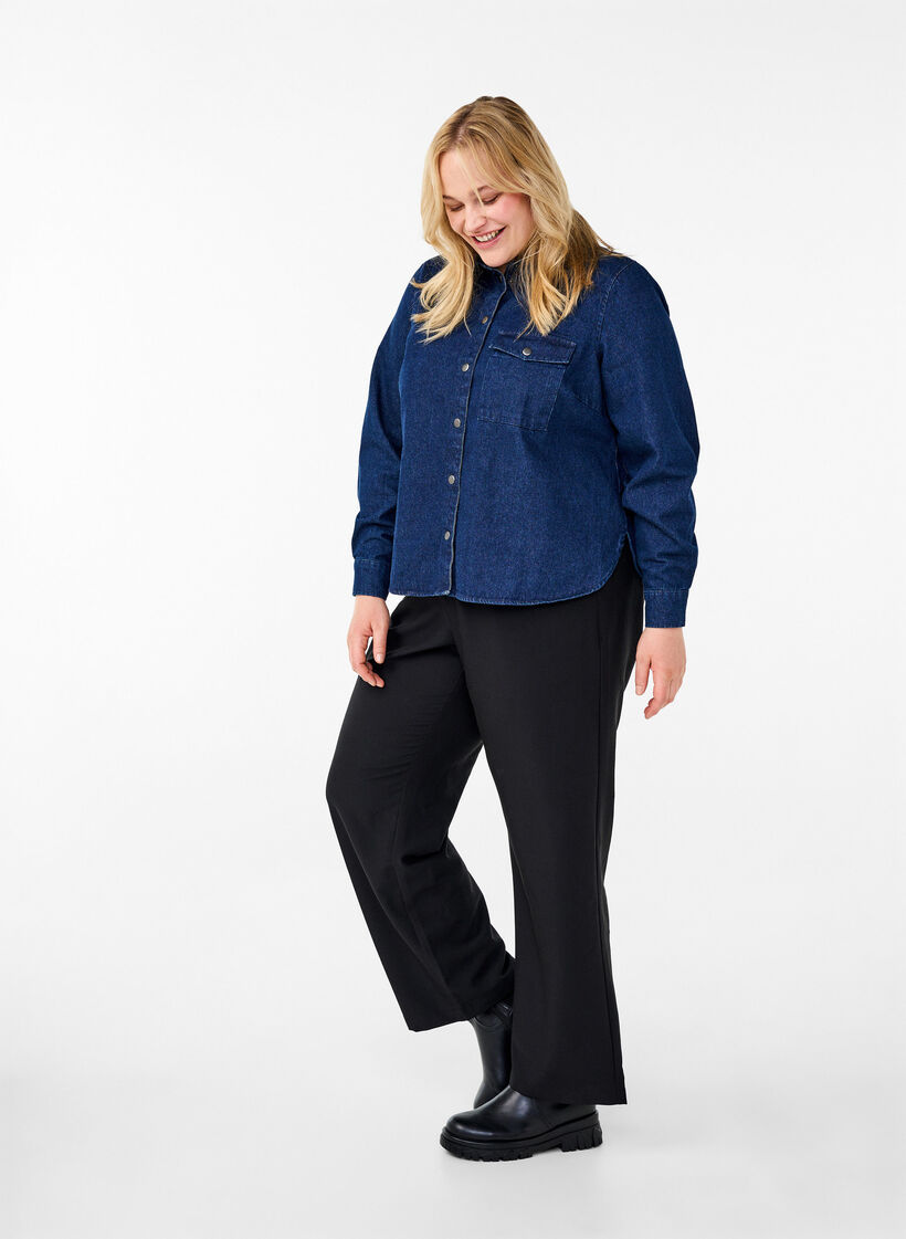 Farkkutakki rintataskulla, Unwashed Denim, Model image number 2