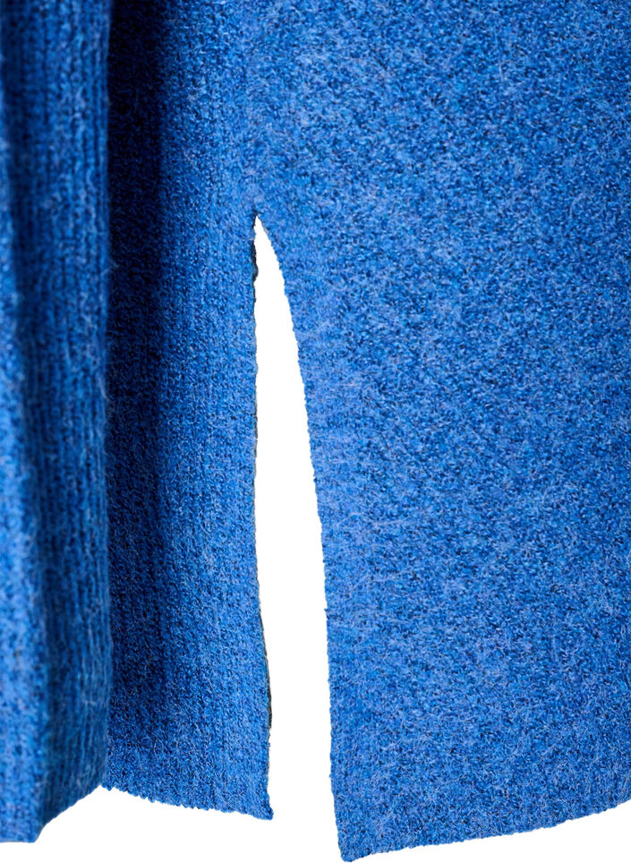 Neulepusero, jossa on vinoraitakuvio ja raglanhihat, Sininen, Packshot image number 3