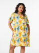 Lyhyt mekko, jossa on ryppyinen pinta ja lyhyet hihat, Keltainen, Model image number 0