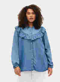 Pitkähihainen paita lyocell-kuidusta (TENCEL™), Blue denim, Model