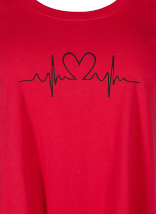 Lyhythihainen a-mallinen t-paita puuvillasta, Lipstick Red HEART, Packshot image number 2