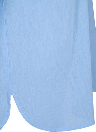 Puuvilla-pellavasekoitteinen paitapusero, jossa on napitus, Serenity, Packshot image number 3