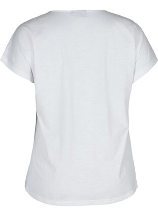 Puuvillainen t-paita printtiyksityiskohdilla, Bright White FLOWER, Packshot image number 1