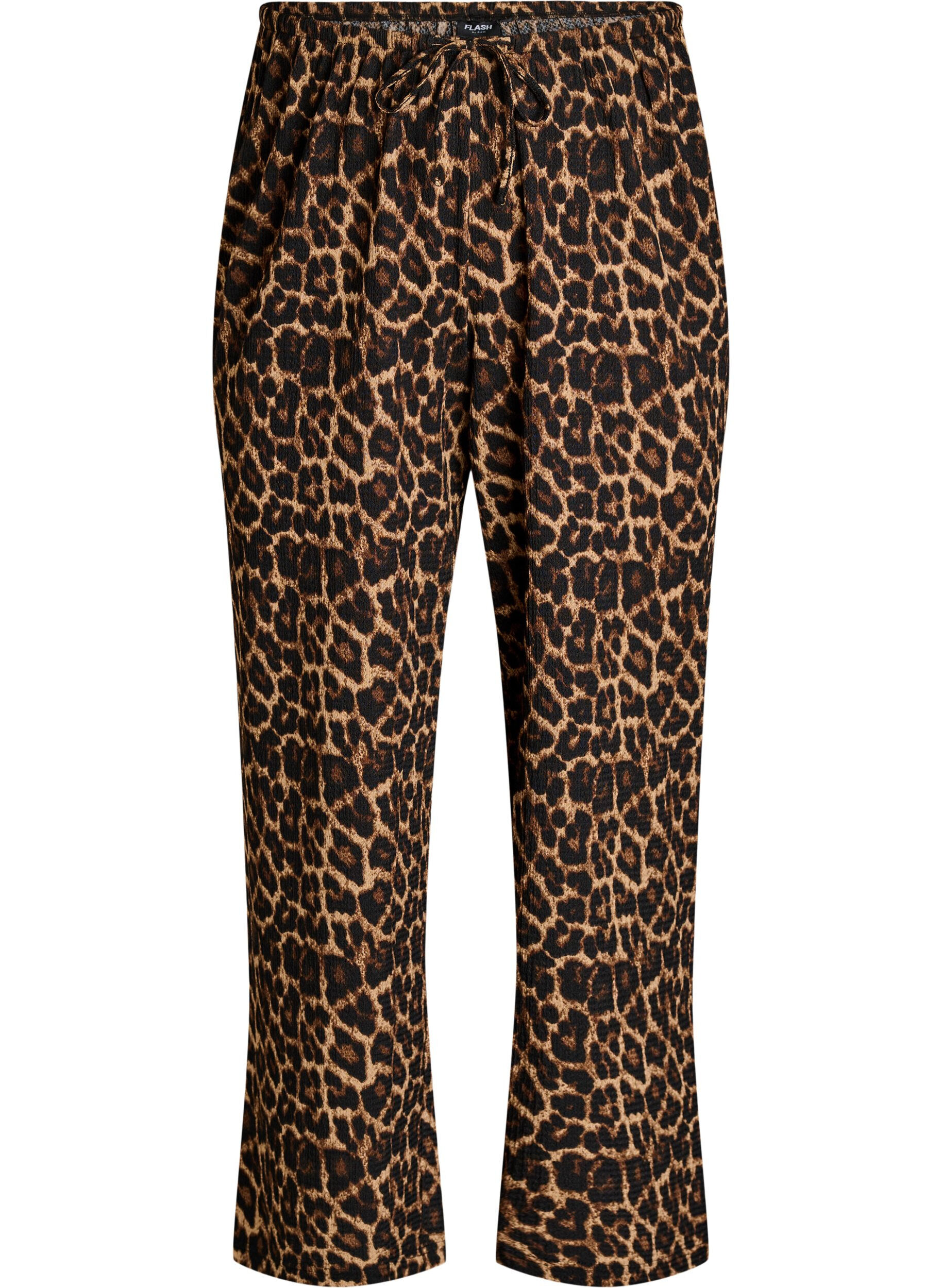 Leve&auml;lahkeiset housut kevyest&auml; teksturoidusta kankaasta