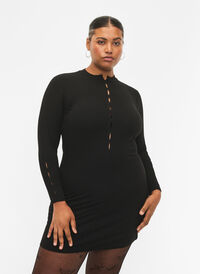 Vartaloa myötäilevä mekko yksityiskohdilla, Black, Model