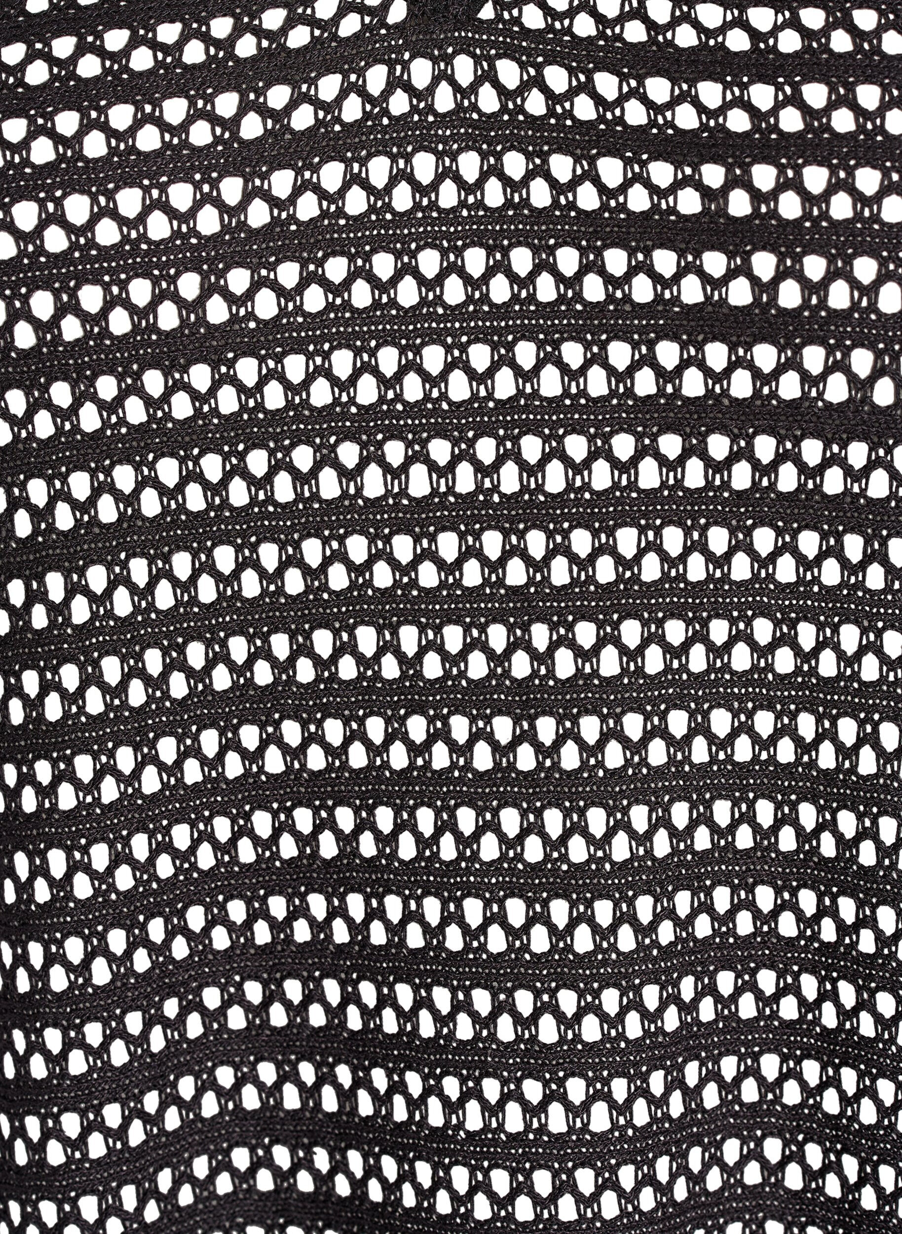 Zizzi Hihaton rantamekko silmukkakirjailulla ja sivuhalkioilla, Musta, Packshot image number 2