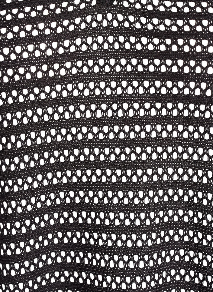 Hihaton rantamekko silmukkakirjailulla ja sivuhalkioilla, Musta, Packshot image number 2