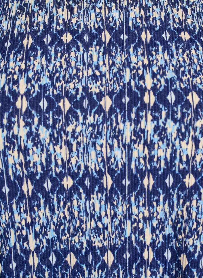 Kuvioitu pusero, jossa on lyhyet hihat, Sininen, Packshot image number 2