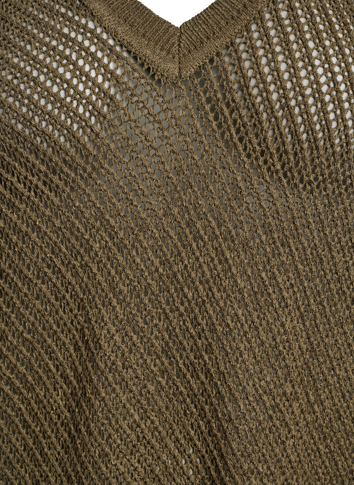 FLASH - Lyhythihainen neulepusero v-aukolla, Vihreä, Packshot image number 2