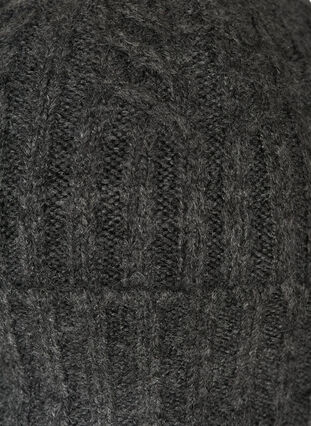 Neulottu pipo tupsulla, Dark Grey Melange, Packshot image number 1