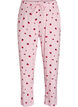 Pyjamahousut pehme&auml;st&auml; jersey-materiaalista, korkea vy&ouml;t&auml;r&ouml; ja hedelm&auml;kuosi, Vaaleanpunainen, Packshot image number 0