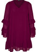Lyhyt mekko l&auml;pikuultavilla r&ouml;yhel&ouml;hihoilla, Violetti, Packshot image number 0