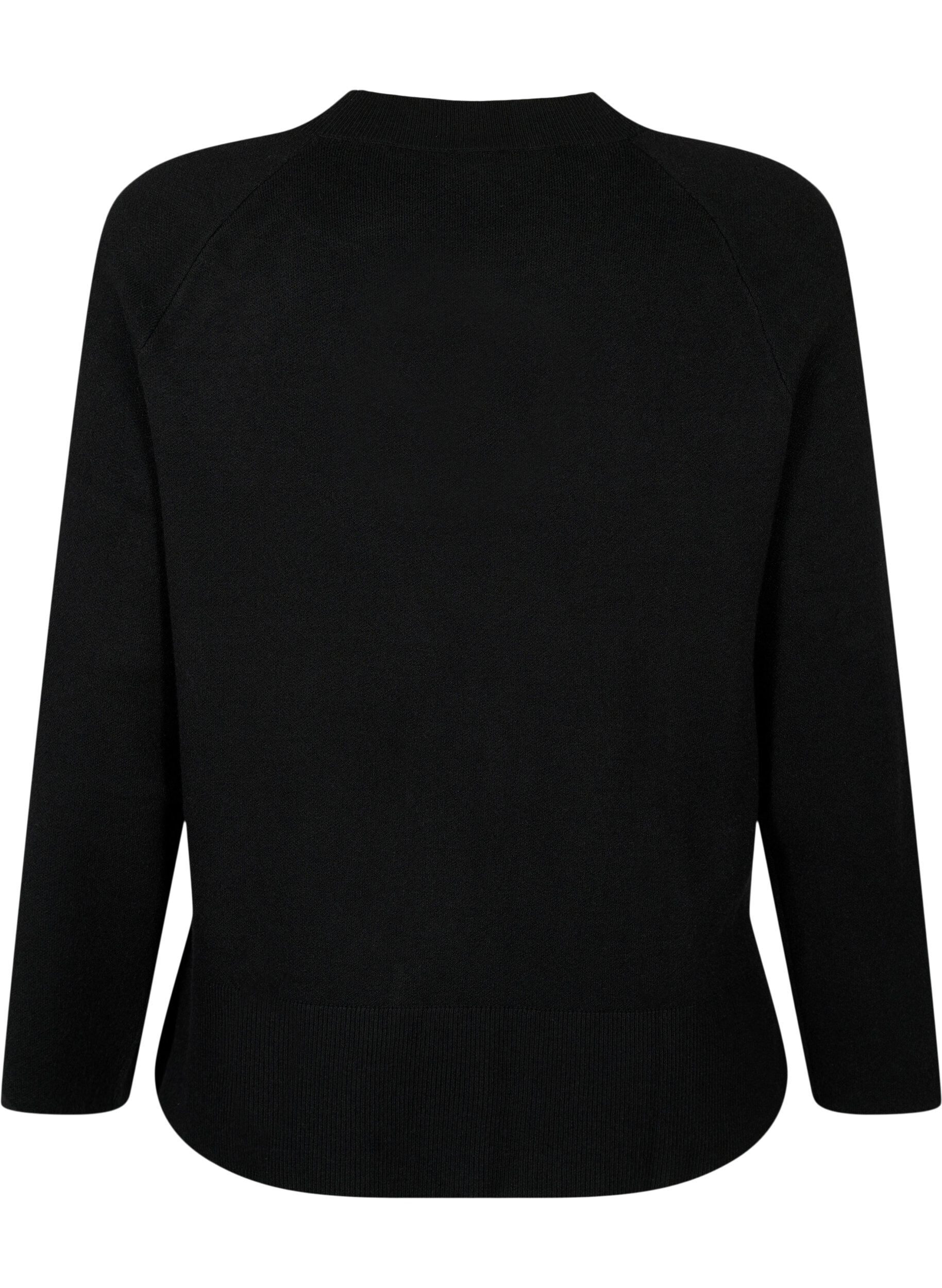 ZizziNeule viskoosisekoitteesta sivuhalkiolla	, Black, Packshot image number 1