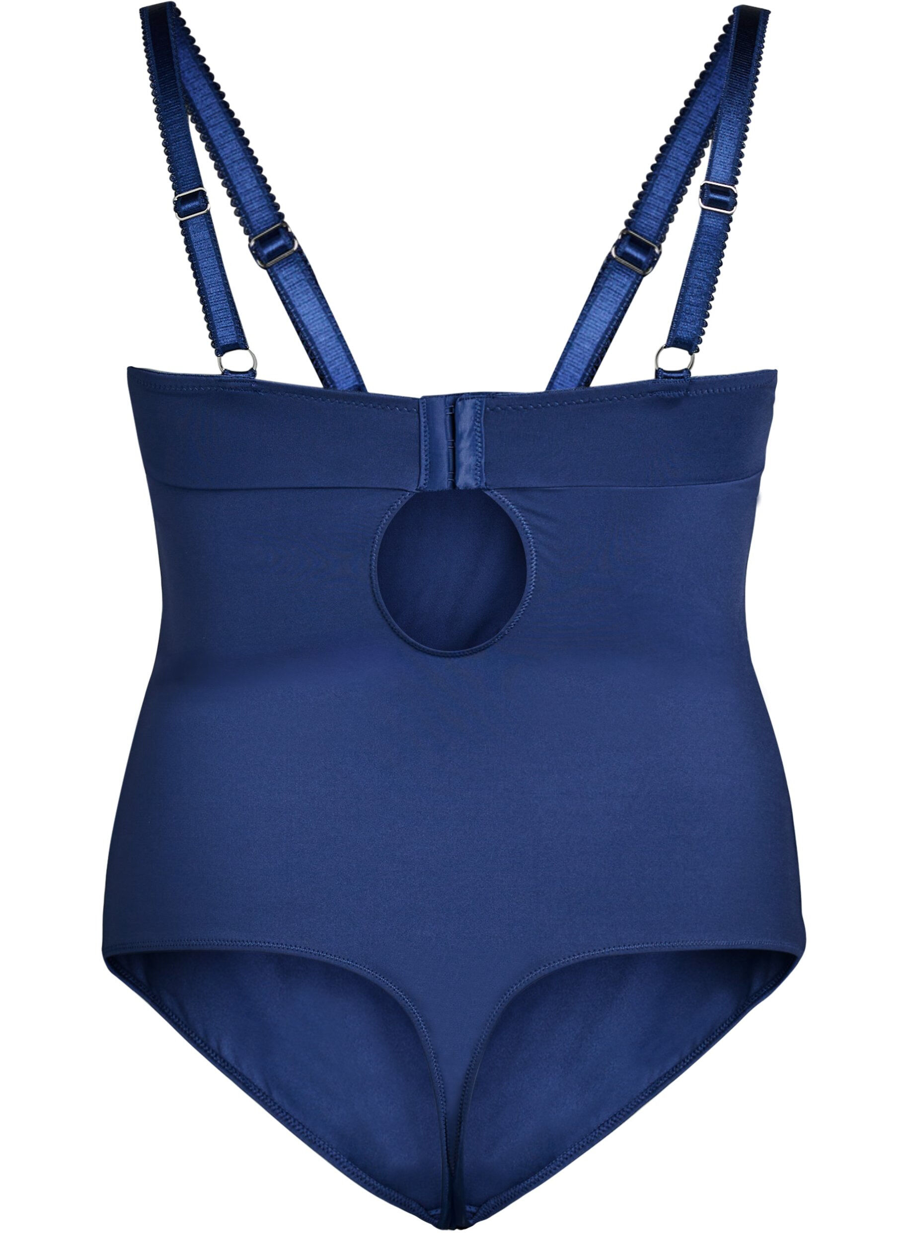 Zizzi Bodysukka kaarituella ja pitsill&auml;, Sininen, Packshot image number 1