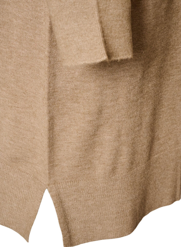 Lyhyt neulemekko raglanhihoilla ja keskisaumalla, Beige, Packshot image number 3