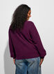 Neuletakki V-p&auml;&auml;ntiell&auml; ja ribatulla tekstuurilla, Violetti, Model image number 2