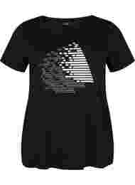 T-paita printillä treeniin , Black w. White, Packshot