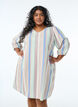 Lyhyt mekko pellavasta ja viskoosista, 3/4-hihoilla., Sininen, Model image number 0