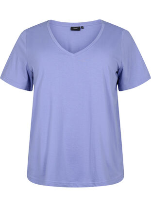 Lyhythihainen t-paita v-pääntiellä, Lavender Viloet, Packshot image number 0